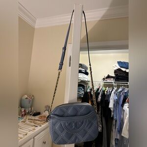 Tory Burch Navy Quilted Crossbody Bag